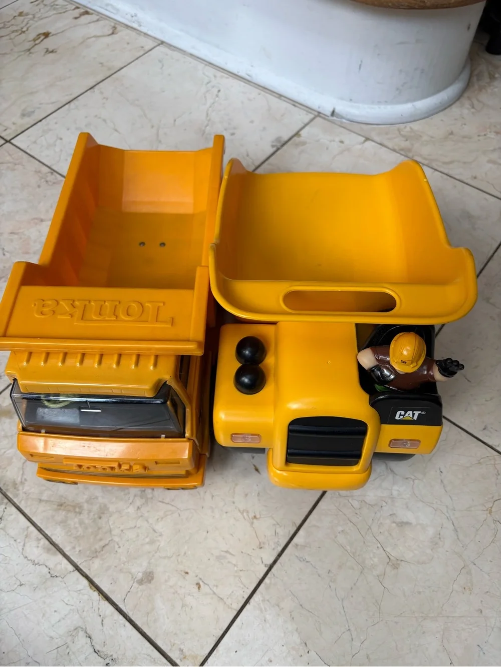 Tonka & CAT Yellow Dump Truck Toy Bundle - Kids Construction Playset